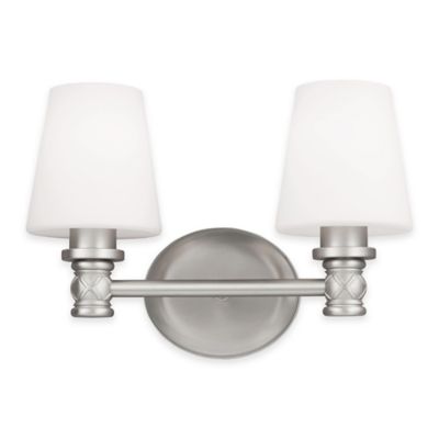 Feiss Xavierre 2-Light Wall Sconce in Satin Nickel - Bed Bath & Beyond